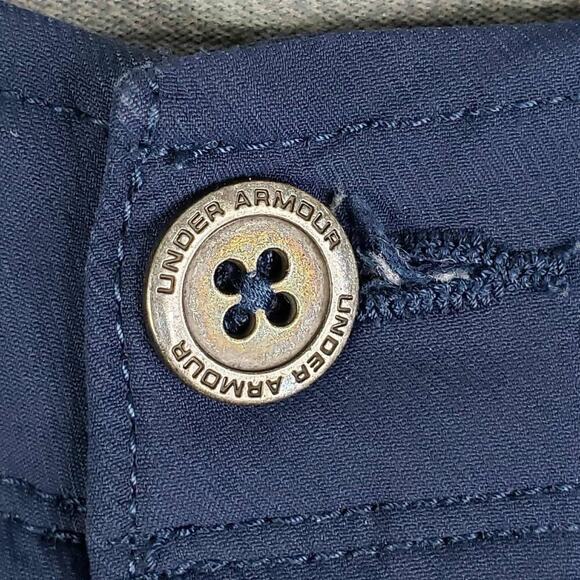 Under Armour UA Golf Pants Mens Size 32x32 Navy Blue Chino Flat Front Loose Fit - Picture 6 of 9